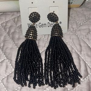 Black fringe earrings.